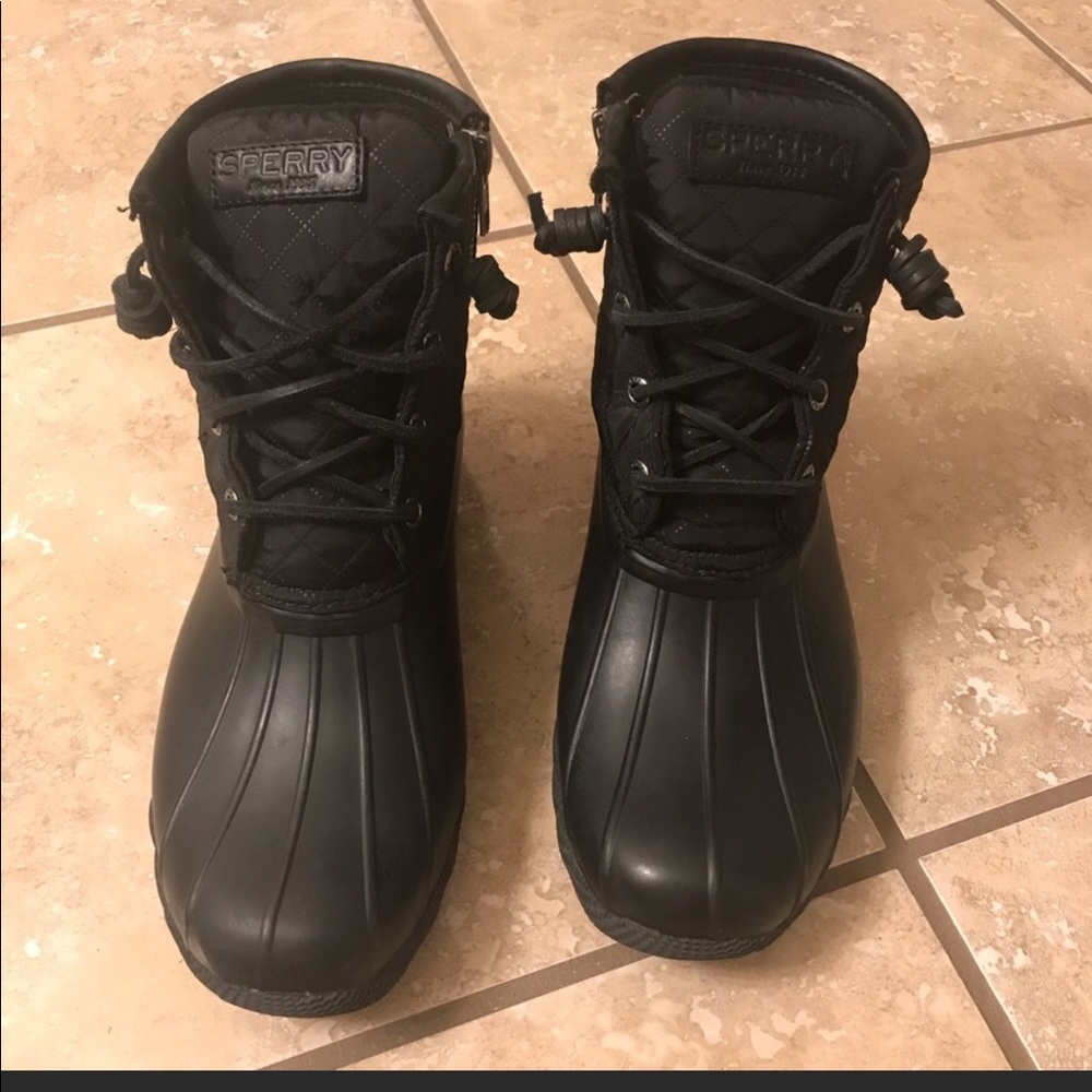 Black Sperry Duck Boots